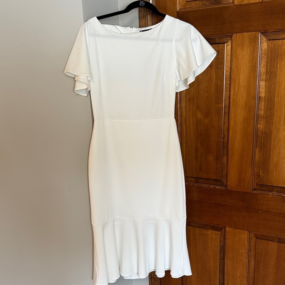 Trendyol White Midi Dress with Flutter Sleeves